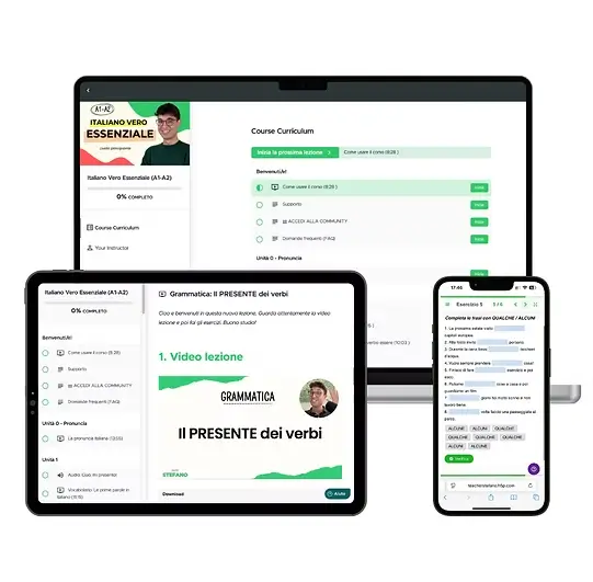 Mockup del corso Italiano Vero Essenziale